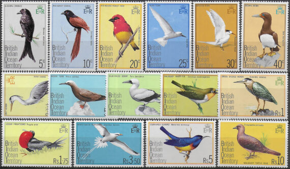 1975 British Indian Ocean Territory birds 15v. MNH SG n. 62/76