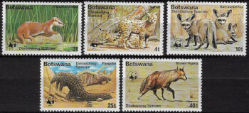 1977 Botswana WWF endangered species 5v. MNH SG n. 394/98