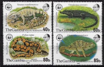 1981 Gambia W.W.F. Reptiles 4v. MNH SG n. 460/63
