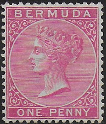 1883 Bermuda Vittoria 1p. rose-red MH SG n. 23