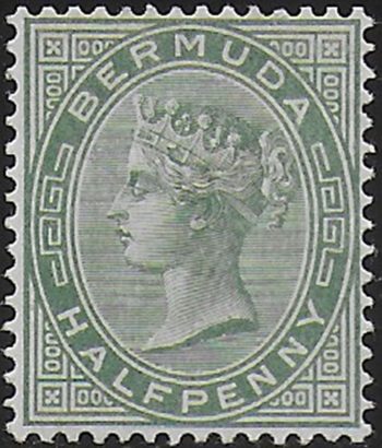1893 Bermuda Vittoria ½d. deep grey-green MH SG n. 21a