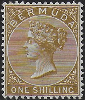 1893 Bermuda Vittoria 1s. olive-brown MH SG n. 29b