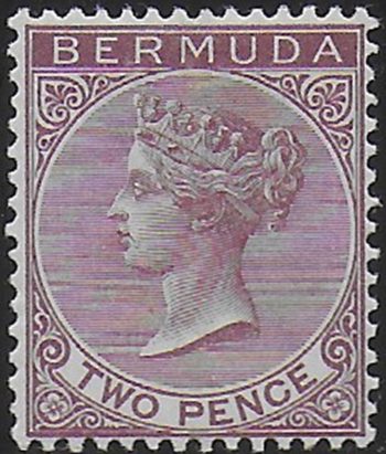 1898 Bermuda Vittoria 2p. brown purple MH SG n. 26a
