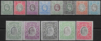 1903-04 East Africa Edward VII 13v. MH SG n. 1/13