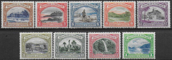 1935-37 Trinidad and Tobago Landscapes 9v. MNH SG n. 230/38