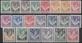 1938-52 Northern Rhodesia George VI 21v. MNH SG n. 25/45