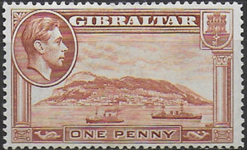 1938 Gibraltar Giorgio VI 1d. p. 14 MNH SG n. 122