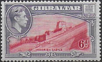 1938 Gibraltar Giorgio VI 6d. p. 13½ MNH SG n. 126