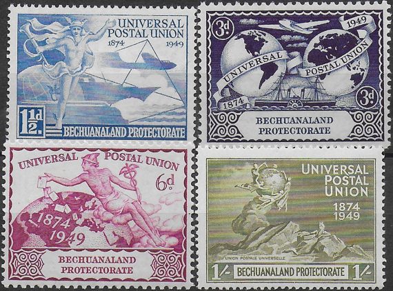 1949 Bechuanaland UPU 75th Anniversary 4v. MNH SG n. 138/41