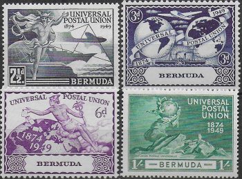 1949 Bermuda UPU 75th Anniversary 4v. MNH SG n. 130/33