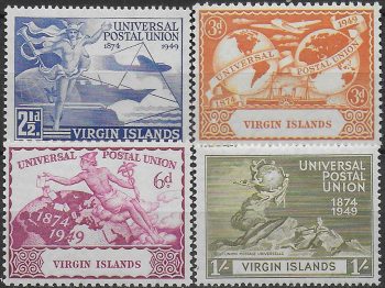 1949 British Virgin Islands UPU 75th Anniversary 4v. MNH SG n. 126/29