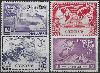 1949 Cyprus UPU 75th Anniversary 4v. MNH SG n. 168/71
