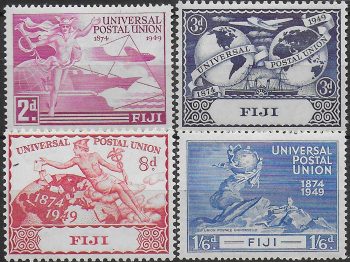 1949 Fiji UPU 75th Anniversary 4v. MNH SG n. 272/75