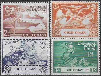 1949 Gold Coast UPU 75th Anniversary 4v. MNH SG n. 149/52