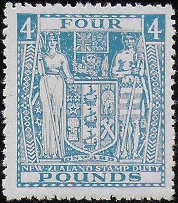 1952 New Zealand fiscal stamps £4 light blue MNH SG n. F210