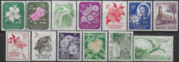 1953 Norfolk Island flora and fauna 13v. MNH SG n. 24/36