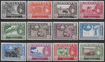 1957-62 Pahang Sir Abu Bakar 12v. MNH SG n. 75/86