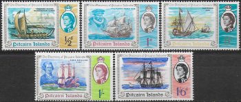 1967 Pitcairn Islands Bicentenary of Discovery 5v. MNH SG n. 64/68