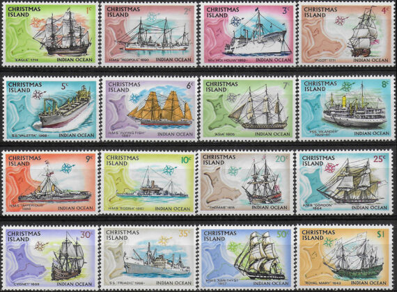 1972 Christmas Island vessels 16v. MNH SG n. 37/52