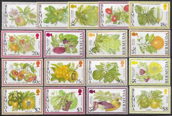 1994 Bermuda Fruits 17v. MNH SG n. 792/18A