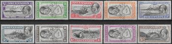 1934 Ascension George V SPECIMEN 10v. MNH SG n. 21s/30s