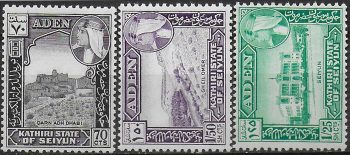 1964 Aden Kathiri State of Seiyun 3v. MNH SG n. 39/41