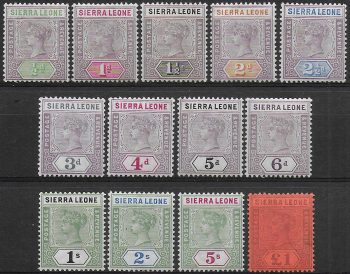 1896-97 Sierra Leone Vittoria 13v. MLH SG n. 41/53