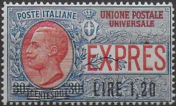 1921 Italia Espresso Lire 1,20 su 30c. 1v. bc MNH Sassone n. 5
