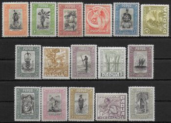 1932-40 Papua Natives 16v. MLH SG n. 130/45