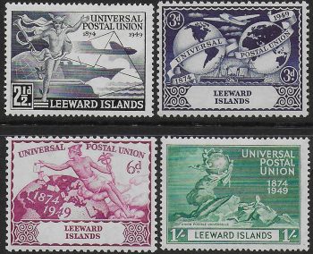 1949 Leeward Islands UPU 75th Anniversary 4v. MNH SG n. 119/22