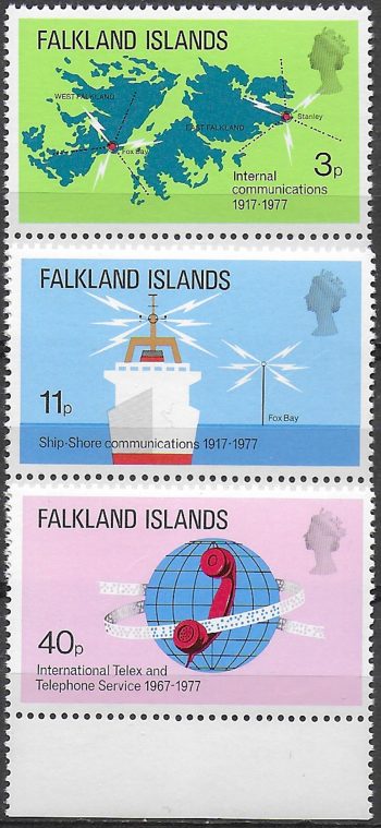 1977 Falkland Islands Communications 3v. MNH Michel n. 252/54
