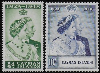 1948 Cayman Royal Silver Wedding 2v. MNH SG n. 129/30