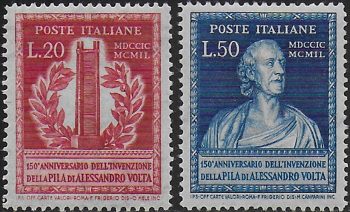 1949 Italia A. Volta 2v. bc MNH Sassone n. 611/12