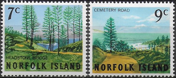 1966 Norfolk Island Headstone Bridge 2v. MNH SG n. 72/73