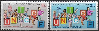 1971 British Virgin Islands UNICEF 2v. MNH SG n. 267/268