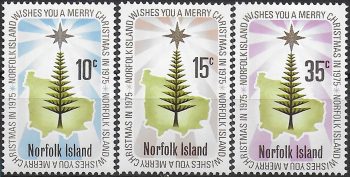 1975 Norfolk Island Christmas 3v. MNH SG n. 165/67