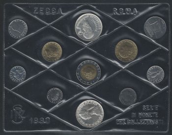 1990 Italia divisionale Zecca Tiziano 11 monete FDC-BU