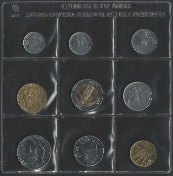 1985 San Marino serie divisionale della Zecca 9 monete FDC