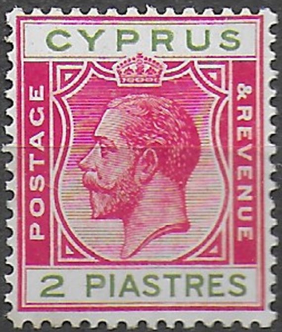 1924 Cyprus George V 2p. carmin and green MNH SG n. 108