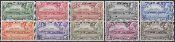 1932 Montserrat Plymouth 10v. MH SG n. 84/93