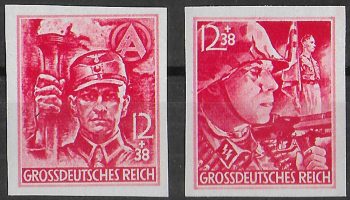 1945 Germania Reich SA + SS 2v. unperf. MNH Unificato n. 825B/26B
