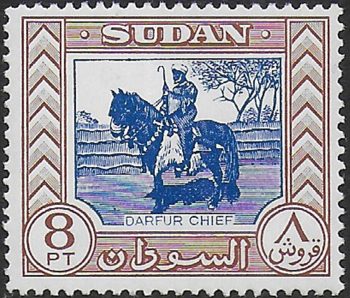 1960 British Sudan 8p. deep blu and brown MNH SG n. 136a