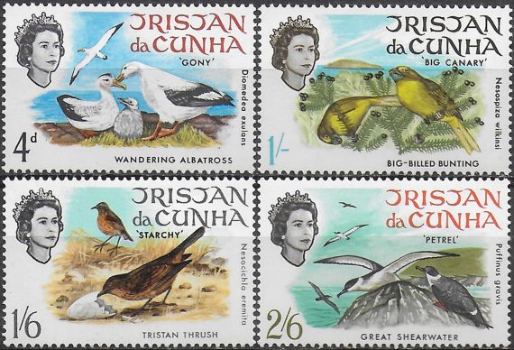 1968 Tristan da Cunha birds 4v. MNH SG n. 113/116