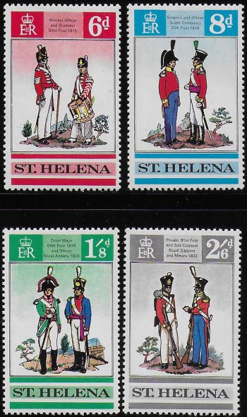 1969 St Helena Military Uniforms 4v. MNH SG n. 245/48