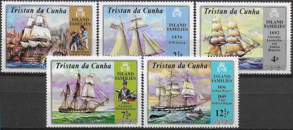 1971 Tristan da Cunha Island Families 5v. MNH SG n. 153/57