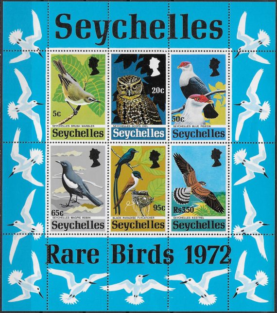 1972 Seychelles rare birds 1 mini-sheet MNH SG n. MS 314