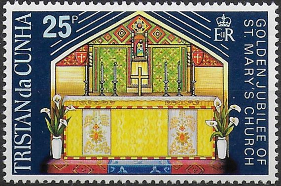 1973 Tristan da Cunha Jubilee of St Mary's Church 1v. MNH SG n. 176