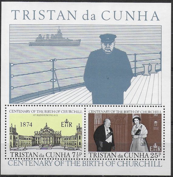 1974 Tristan da Cunha Winston Churchill 1MS MNH SG n. 195