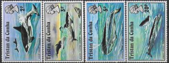 1975 Tristan da Cunha whales 4v. MNH SG n. 200/203