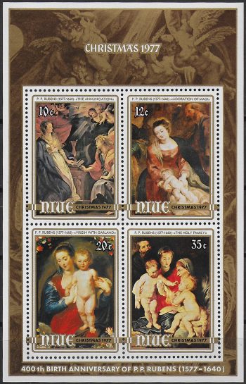 1977 Niue Christmas Rubens paintings 1 mini-sheet MNH SG n. MS 223